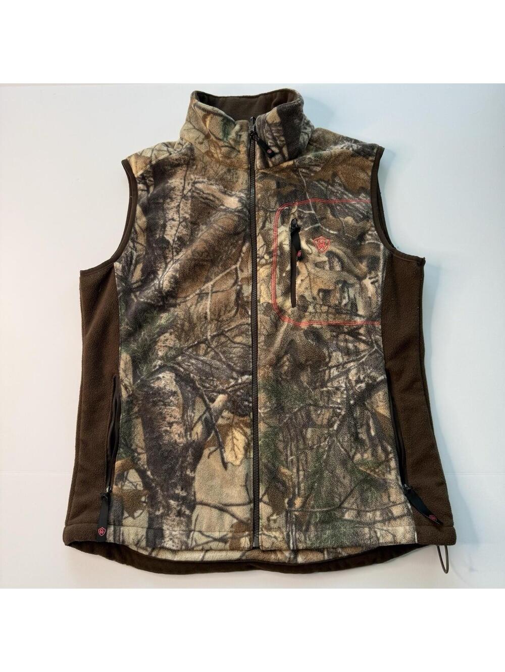 Game Winner Womens Large Realtree Camo Fleece Hunting Vest Full Zip Outdoor